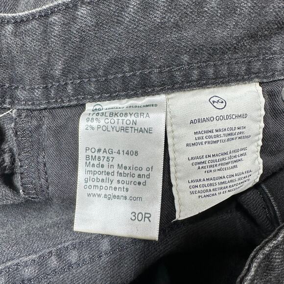 AG Adriano Goldschmied NWT The Tellis Modern Slim Jeans Distressed Black Size 30 - Picture 8 of 11